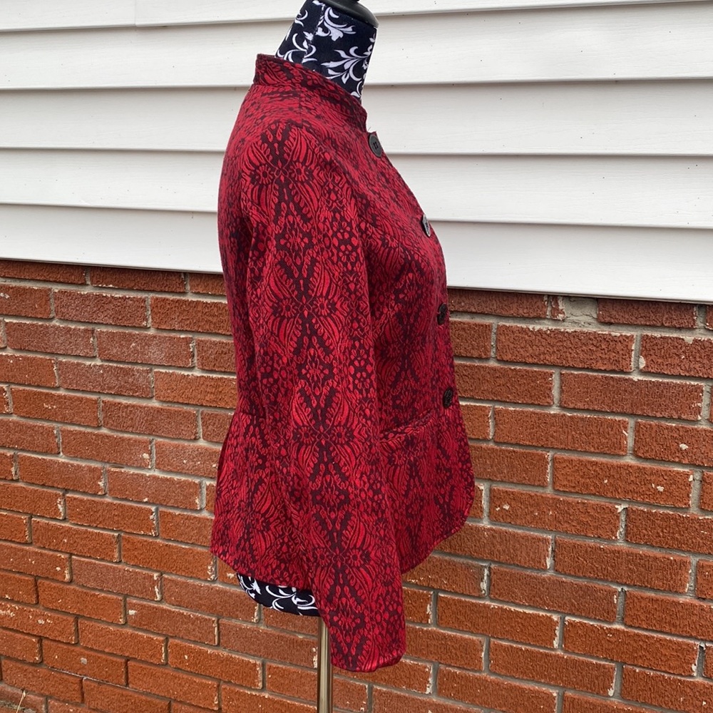 Notations Mandarin Collar Jaquard Floral Paisley … - image 5